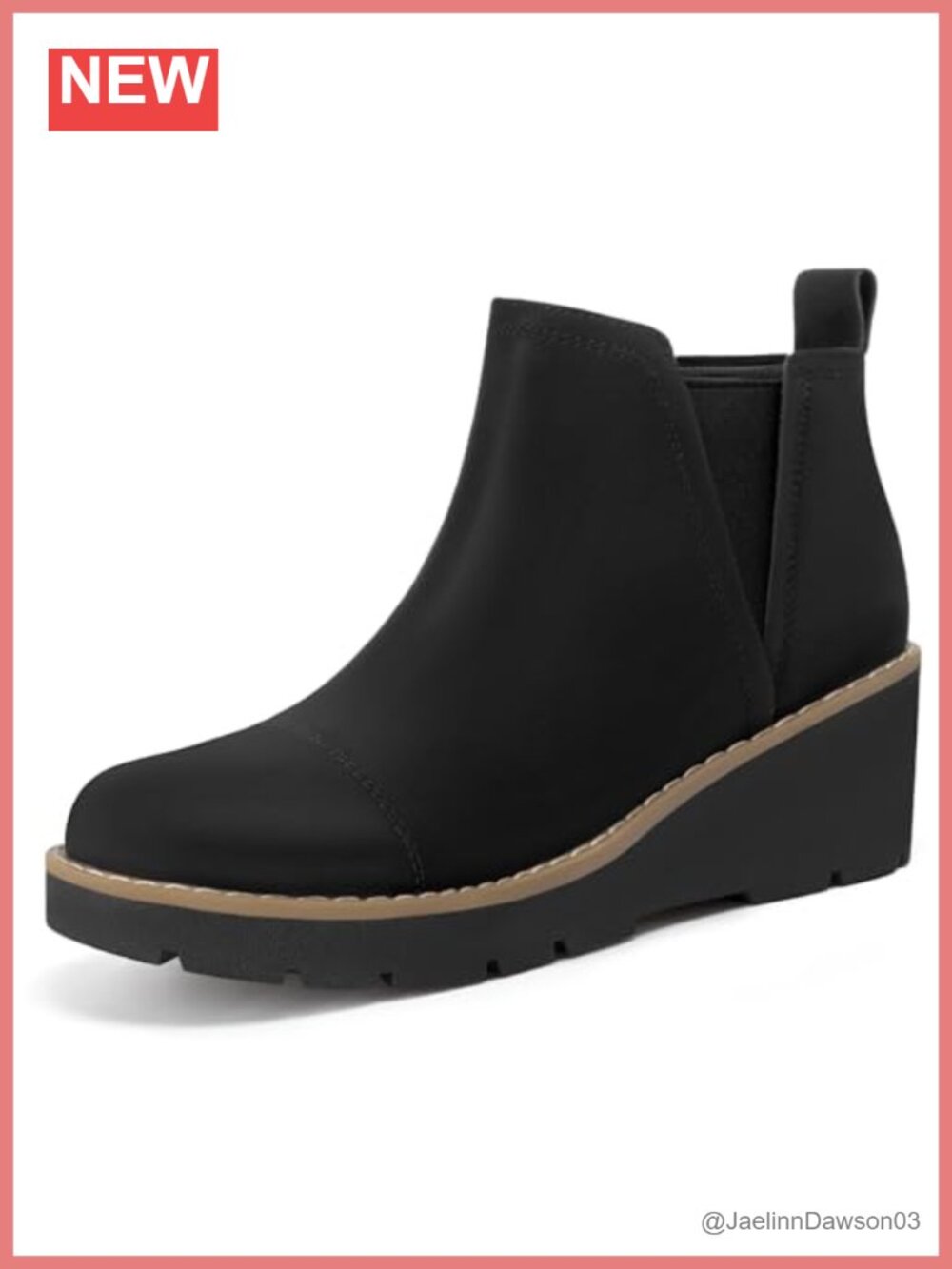 Women's Platform Wedge Ankle Boots Nubuck Leather Chelsea Booties